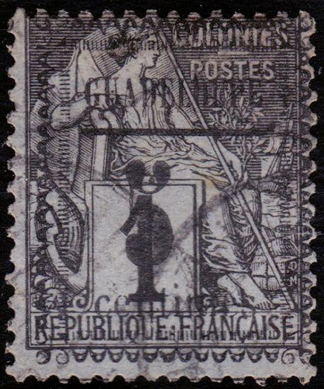 Guadeloupe Scott 6 (1889) Used F, CV $13.50