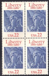 USA SCOTT#2224 MNH BLOCK of 4 , 22c, 1986