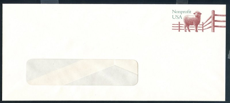 US Scott's # U635 Sheep - Nonprofit - No. 10 Windowed Envelope - Unused