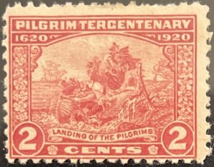 Scott #549 1920 2¢ Pilgrim Tercentenary Landing of the Pilgrims unused HR