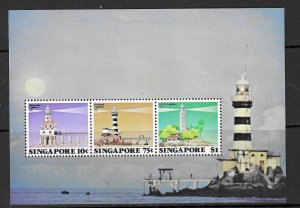 SINGAPORE SGMS430 1982 LIGHTHOUSES MNH