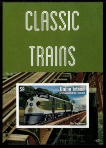 Union Island 2014 - Classic Trains - IMPERF Souvenir Stamp Sheet - MNH