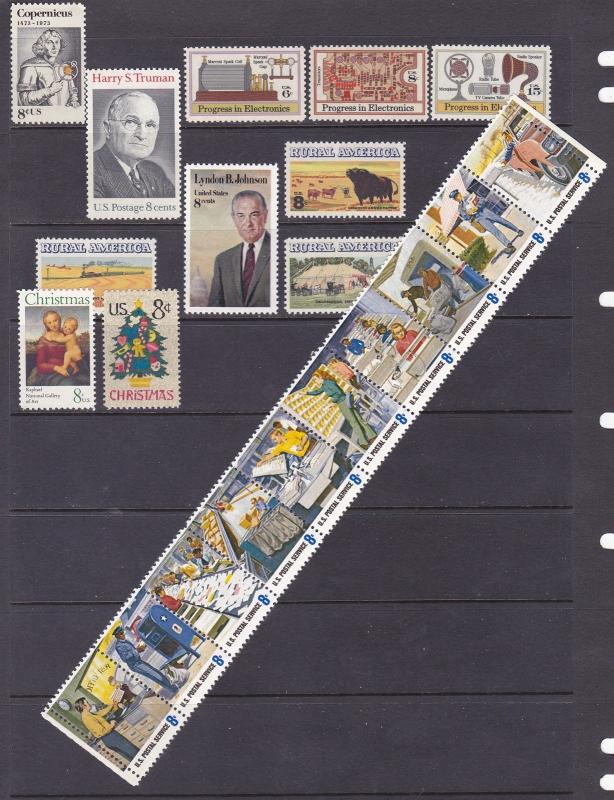 1973 Year Commemorative Full Set Mint Never Hinged (See 2 Scans)