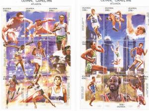 Uganda 1477-78 2 Sheets Olympic Winners MNH (ML0267)