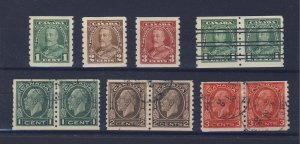 Canada 11x Coil Stamps used & mint; #228 to 230 228xx 205-206-207