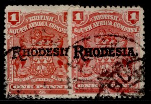 RHODESIA EDVII SG101 + 101c, 1d SHADE VARIETIES, FINE USED.