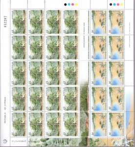 1999 EUROPE CEPT Cyprus 2 Minifogli 20 val Natural Parks MNH**