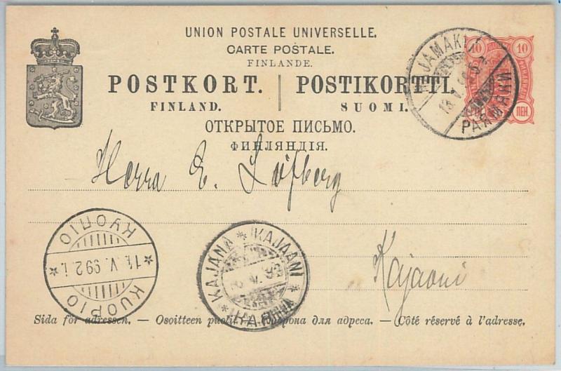 66686 - FINLAND - Postal History - POSTAL STATIONERY CARD from RAJAMAKI 1899