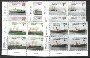 NEW ZEALAND SG3390/4 2012 GREAT VOYAGES OF NEW ZEALAND IN BLOCKS OF 4 MNH