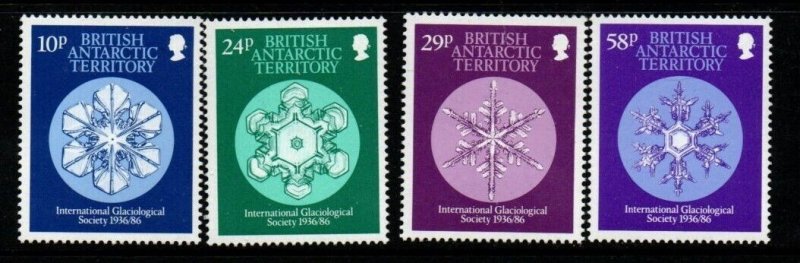 BRITISH ANTARCTIC TERR. SG151/4 1986 INTERNATIONAL GLACIOLOGICAL SOCIETY  MNH