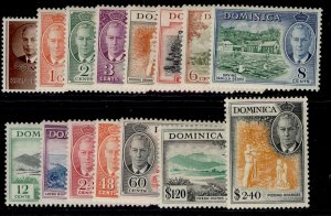 DOMINICA GVI SG120-134, 1951 complete set, M MINT. Cat £55.