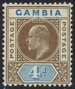 GAMBIA 1904 KEVII 4D WMK MULTI CROWN CA  