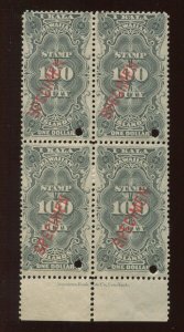 Hawaii R14S Revenue Specimen Imprint Block of 4 Stamps NH BZ1666