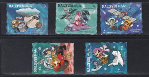Maldive Islands # 1273-1277, Disney - Space Exploration, Short Set