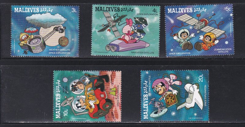Maldive Islands # 1273-1277, Disney - Space Exploration, Short Set