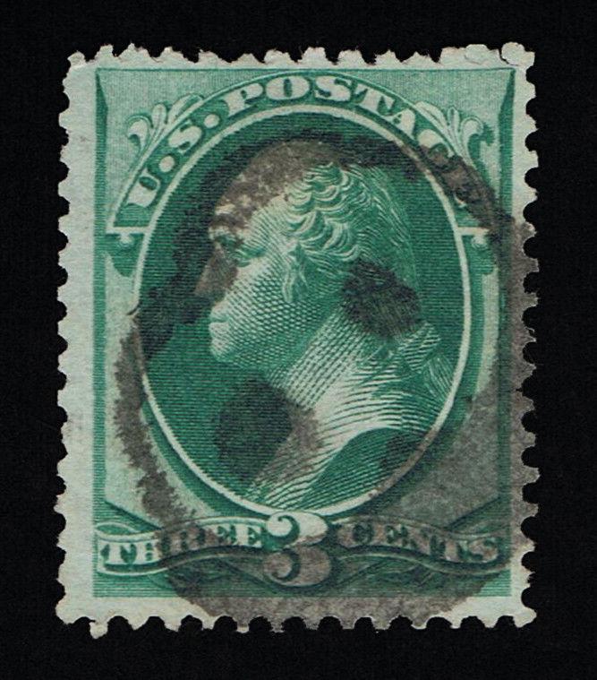 GENUINE SCOTT #158 PF CERT SCARCE CONTEMPORARY MASK OR FACE FANCY CORK CANCEL 