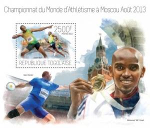 Athletics Leichtathletik Moscow 2013 Usain Bolt Sports Togo MNH stamp set