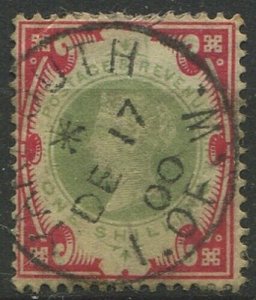 Great Britain 1900 SG214 1/- green and carmine QV #4 FU