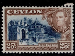 CEYLON GVI SG392, 24c deep blue & chocolate, LH MINT.