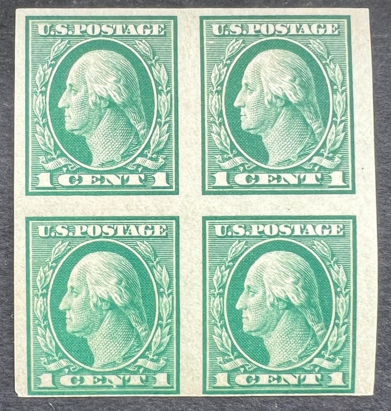 Scott#: 481 - George Washington 1¢ 1916 BEP imperf block of four MNHOG - Lot 2