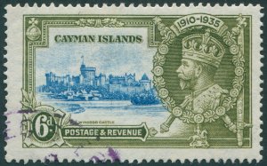 Cayman Islands 1935 6d light blue & olive-green Jubilee SG110 used