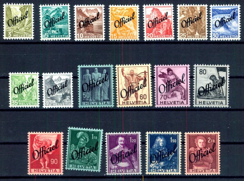 SWITZERLAND, OFFICIALS 1944, LIGHT HINGED SET