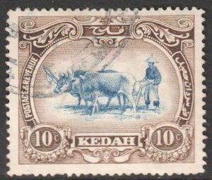 Malaya Kedah Scott 10 - SG6, 1912 Ploughing 10c used