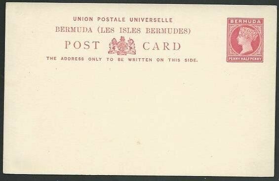 BERMUDA  QV 1½d postcard fine unused.......................................58498