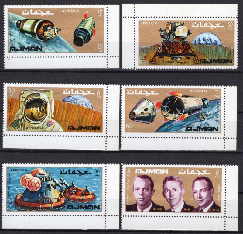 ZAYIX Ajman 755-760 MNH Apollo 15 Space Capsules Astronauts 041623S117