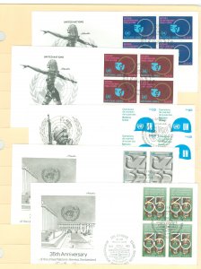 United Nations-Geneva 90-91/92/93-94 1980 Women Decade, peace keeping, UN 35th anniversary FDCs, artmaster cachets; 5 different