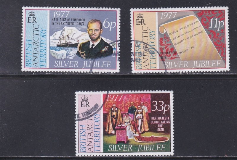 British Antarctic Territory # 68-70, Queen Elizabeth's Silver Jubilee, Used
