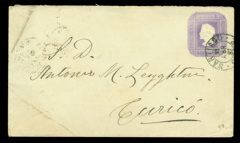 CHILE 1887.APR.21 - CHOLERA outbreak -  DESINFECTADA POR CALOR cover - RARE