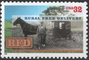 SC#3090 32¢ Rural Free Delivery Single (1996) MNH