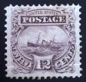 Scott #117-E2e - 12c Dull Violet - OG HR - Essay