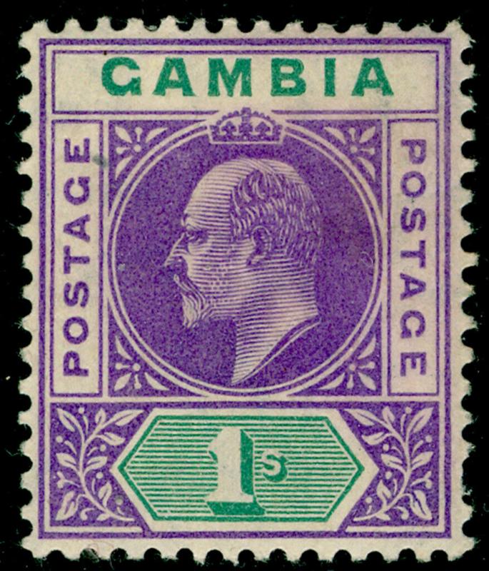 GAMBIA SG67, 1s violet & green, LH MINT. Cat £42.