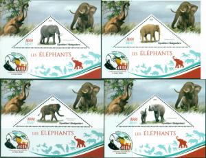 ELEPHANTS ANIMALS FAUNA CHARLES DARWIN MADAGASCAR 2019 MNH STAMP SET 4 SHEETS