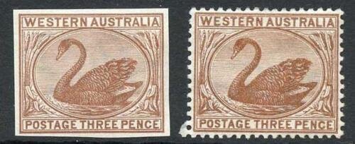 Western Australia SG87 Red-brown Wmk crown CA (sideways) Plate PROOF U/M 