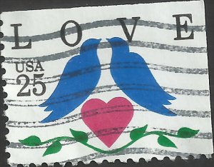 # 2441 USED LOVE STAMP 2 DOVES    