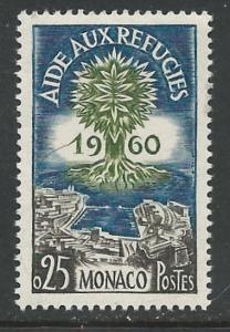 Monaco # 447  World Refugee Year  (1)  Mint NH