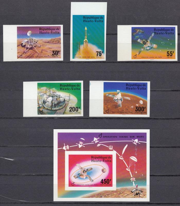 Burkina Faso-1976 Space Viking imperforated M/S collection - MNH (2923)