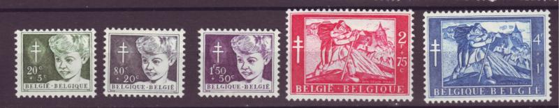 J21334 Jlstamps 1954 belgium set mh #b567-72 no b569