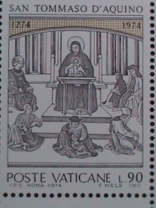 ​VATICAN CITY 1974-SC#557a ST.THOMAS AQUINAS -SCHOLASTIC PHILOSOPHER MNH BLOCK