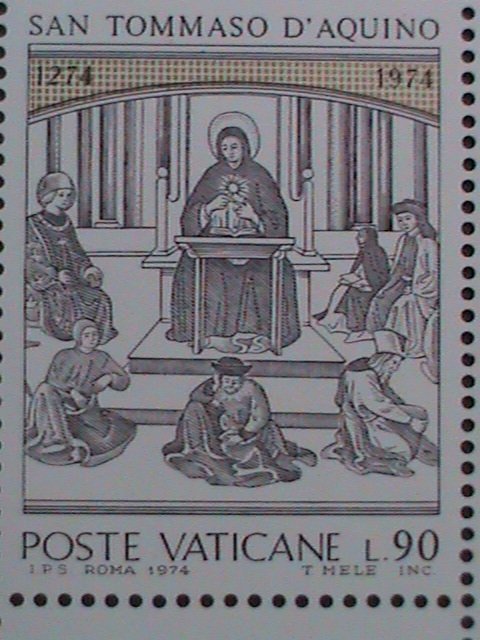 ​VATICAN CITY 1974-SC#557a ST.THOMAS AQUINAS -SCHOLASTIC PHILOSOPHER MNH BLOCK