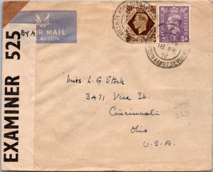 UK 1942 Moretonhampstead to Ohio US Censor - A781