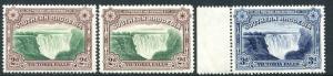 SOUTHERN RHODESIA-1935 Set of 3 Incl. both perf types on 2d Sg 35, 35a and 35b