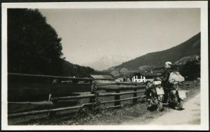 Motorcycle Transportation Vehicle Vintage Photo Postal Card