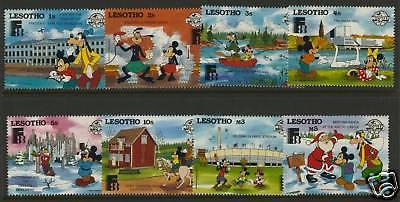 Lesotho 640-7 MNH Disney, Fishing, Birds, Horse, Santa