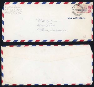 Bahamas 10c on airmail cover