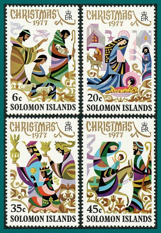 Solomon Islands 1977 Christmas, MNH  #356-359,SG345-SG348