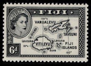 FIJI QEII SG287, 6d black, NH MINT.